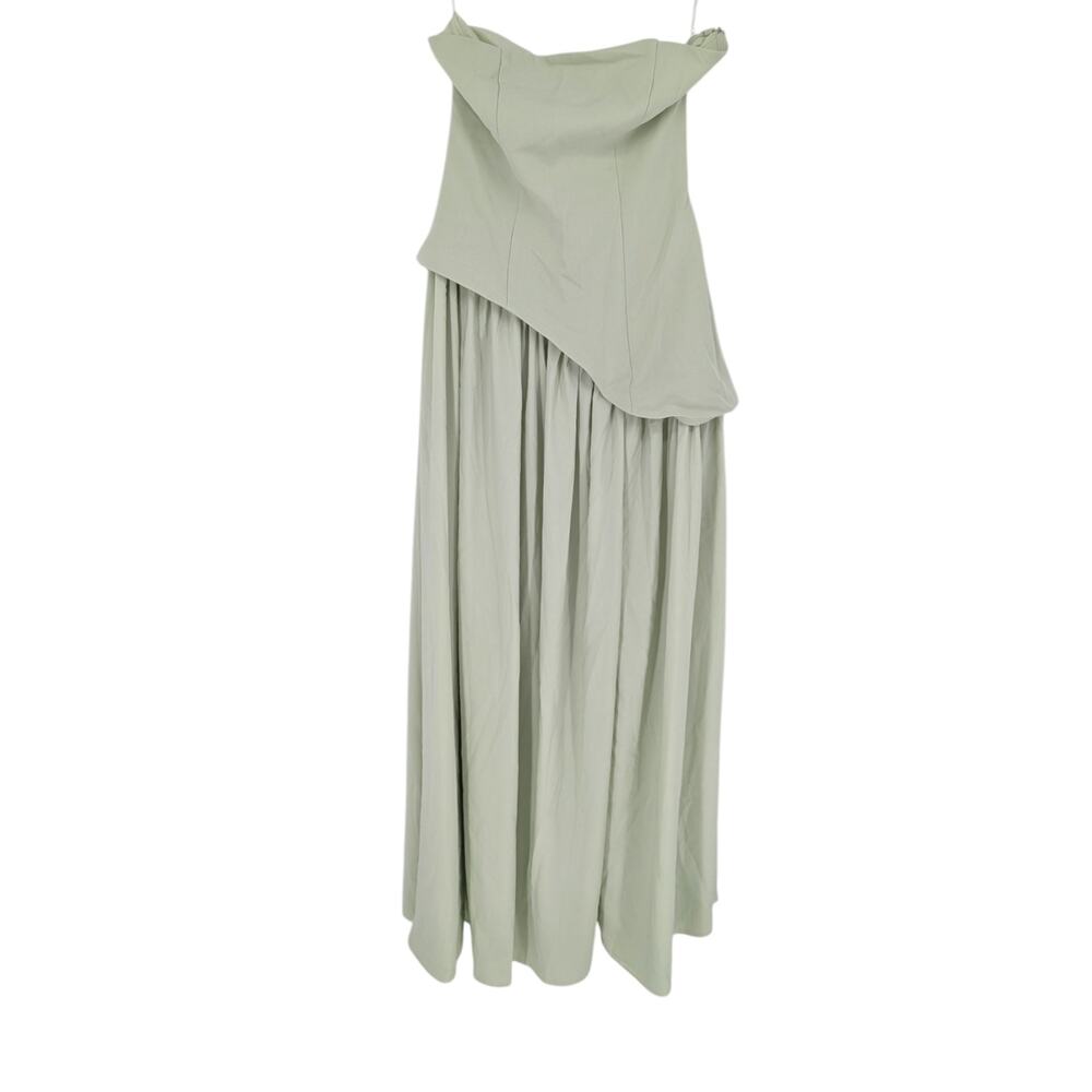 Babyboo Strapless Sage Green Maxi Dress with High Slit - Picture 2 of 4